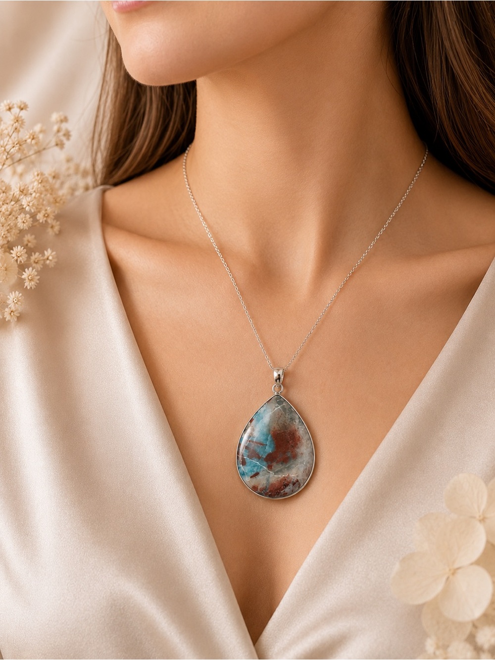Fancy Larimar Pendant .925 Sterling